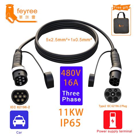 Feyree Type Ev Charger Wallbox Kw Three Phase Ev Charghing Cable