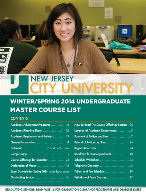 MASTER COURSE LIST - New Jersey City University