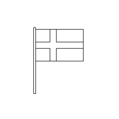 Black outline flag on of Sweden. Thin line icon 21808590 Vector Art at ...