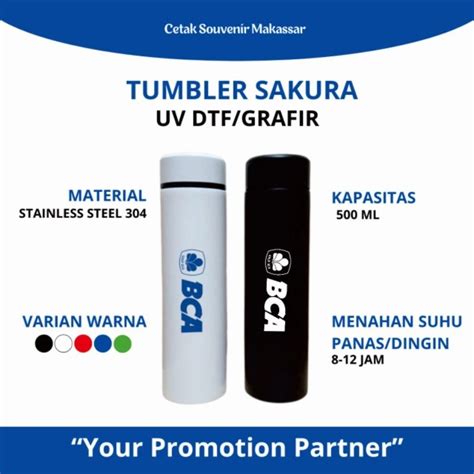 Jual Tumbler Sakura Custom Cetak UV DTF GRAFIR Shopee Indonesia