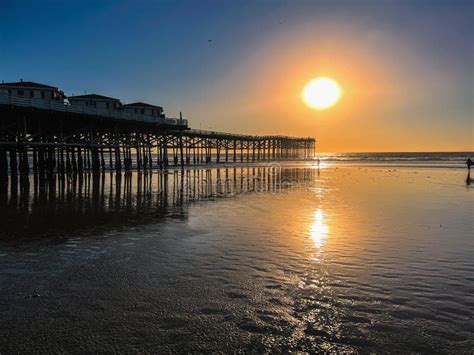 Sunset At Crystal Pier Stock Image Image Of Water Pier 241801963