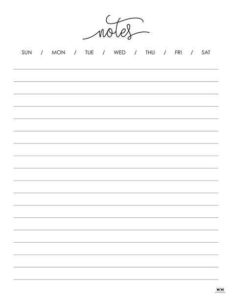 Note Pages And Templates 30 Free Printables Printabulk