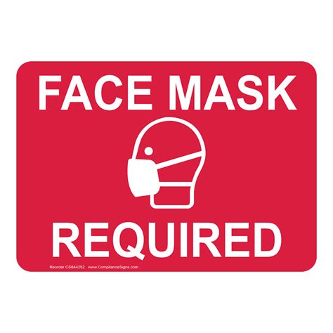 Red Face Mask Required Sign Cs844252