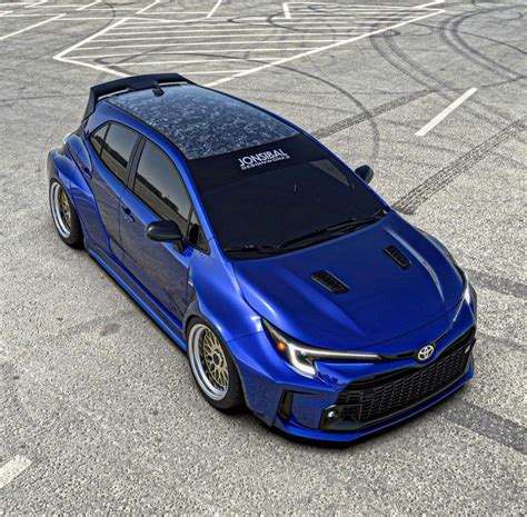 First Production Widebody For Toyota Gr Corolla Gets Blue And Gold Sti