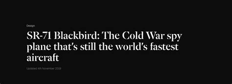 11 4 2019 SR 71 Blackbird Is Still The Fastest Plane To Be Built