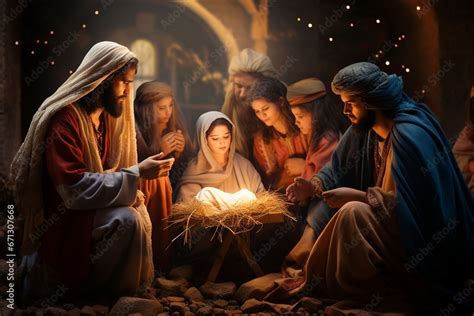 Portrait Of The Nativity Scene A Realistic And Heartfelt Depiction Of