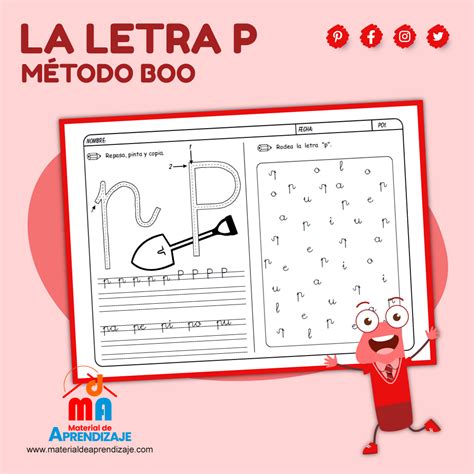 Lecto Escritura M Todo Boo Letra P Material De Aprendiazje