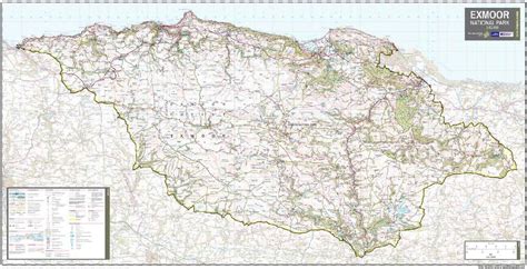 Exmoor National Park Wall Map | Wall maps, Map murals, National parks map