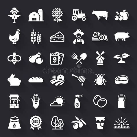 Farming And Agriculture Vector Icons Stock Vector Illustration Of