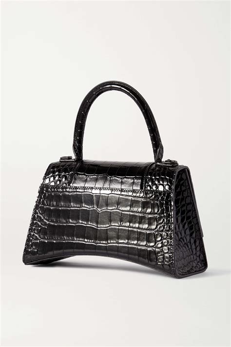 BALENCIAGA Hourglass Small Croc Effect Leather Tote NET A PORTER