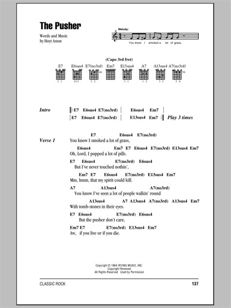 The Pusher by Steppenwolf - Guitar Chords/Lyrics - Guitar Instructor