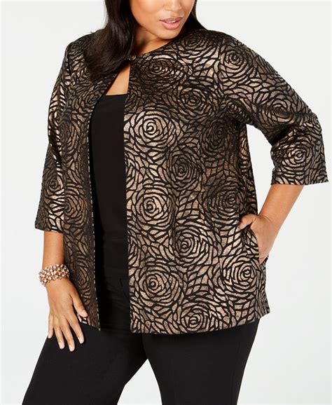 Alex Evenings Plus Size Metallic Jacket And Top Set And Reviews Tops Women Macys