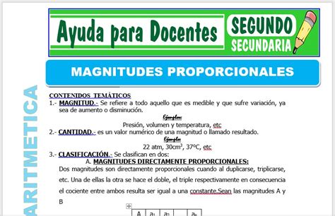 Ejercicios De Magnitudes Proporcionales Para Segundo De Secundaria Themeloader