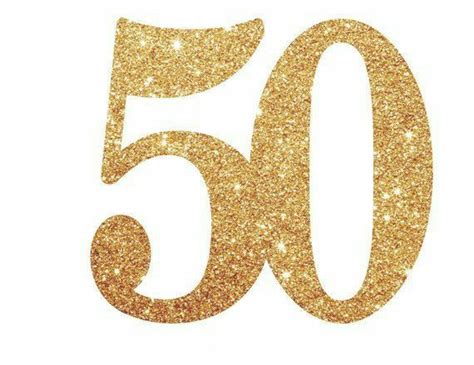 Gold Glitter 50th Birthday Cake Topper