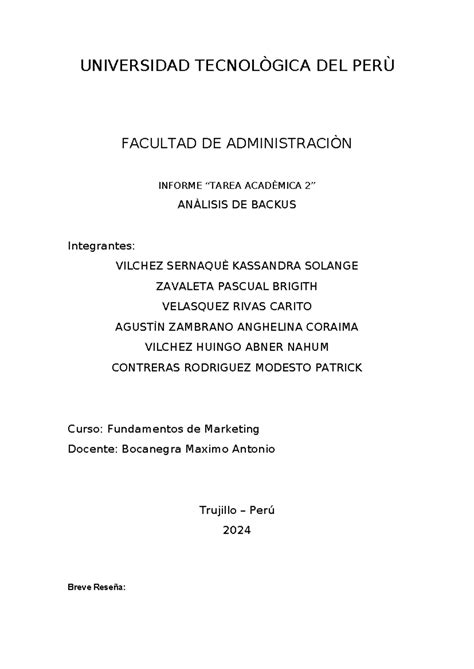 Ta Fundamentos De Marketing Universidad Tecnol Gica Del Per