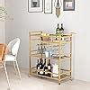 Amazon LORMITER Gold Bar Carts With 3 Tier Glass Shelves Rolling