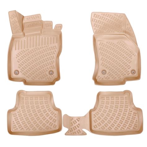 Design 3D Gummimatten Set für SEAT TARRACO ab 2018 BEIGE 54 95