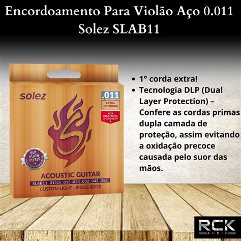 Encordoamento Para Viol O A O Solez Slab Rck Audio