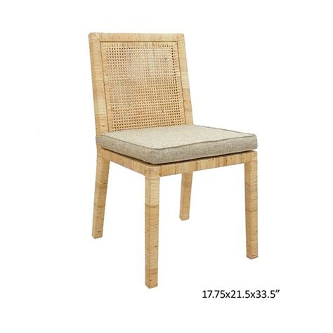 Natural Accents Cushioned Rattan Dining Chair Set Of 2 Antique Farmhouse