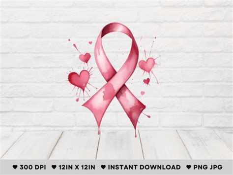 Pink Ribbon Hearts Breast Cancer Graphic By Designscape Arts · Creative