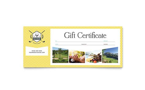 Golf Resort Gift Certificate Template Design