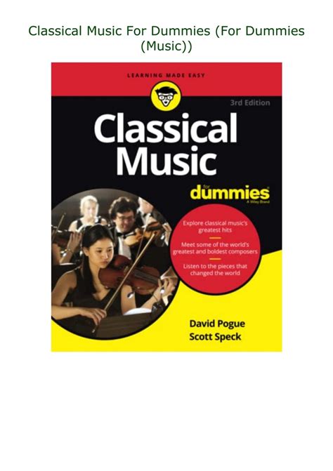 [pdf]download Classical Music For Dummies For Dummies Music