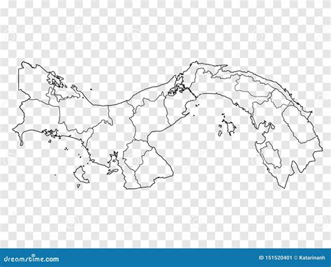 Mapa En Blanco Panamá Mapa De Alta Calidad De Panamá Con Las Provincias