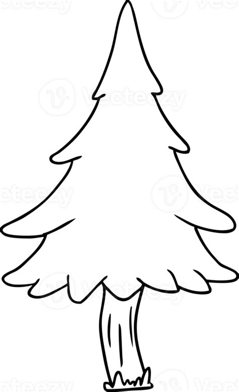 Hand Drawn Line Drawing Doodle Of Woodland Pine Trees 45238749 Png