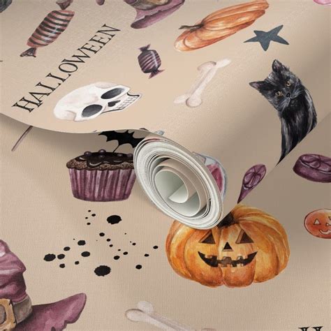 Spooky Halloween Nude Wallpaper Spoonflower