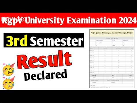 Rgpv 3rd Semester Result Declared Jaldi Dekho YouTube