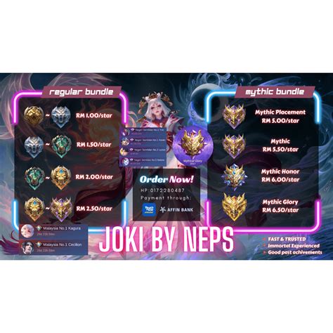 Joki Rank Mobile Legends Mlbb Boosting Service Shopee Malaysia