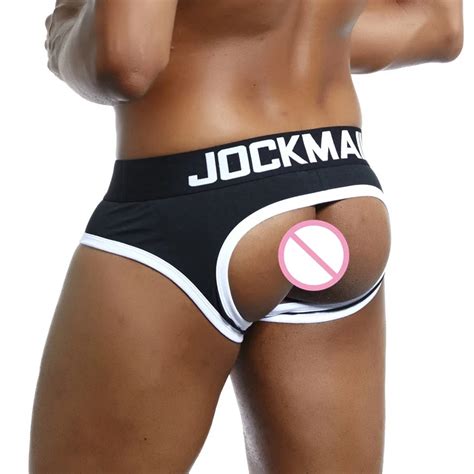 Jockmail Exposed Ass Briefs Shorts Open Back Men Underwear Cotton