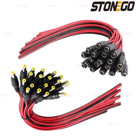 STONEGO Conectores macho y hembra de 12V adaptador de línea de Cable