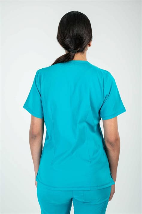 Uniforme Dama Antifluido Stretch Turquesa Masscrubs