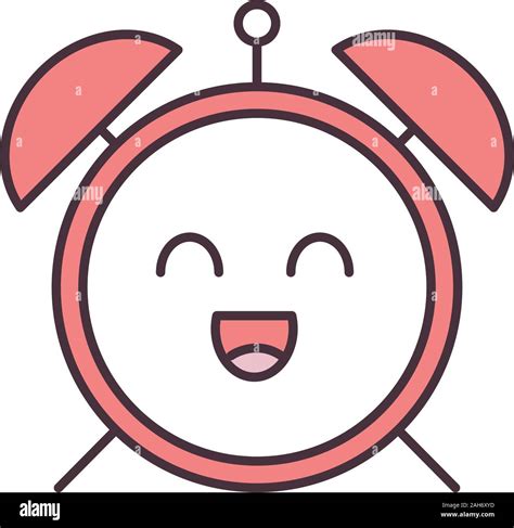 Smiling Alarm Clock Color Icon Good Morning Happy Morning Emoji Emoticon Isolated Vector