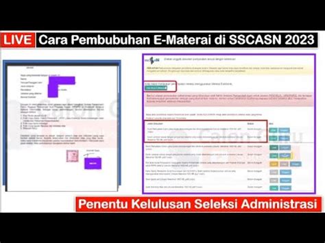 Lengkap Cara Pembelian Pembubuhan E Materai Di Sscasn