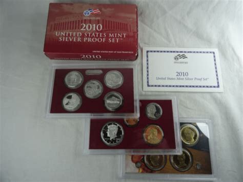 S Us Mint Silver Proof Set With Coa Box Coins Ebay