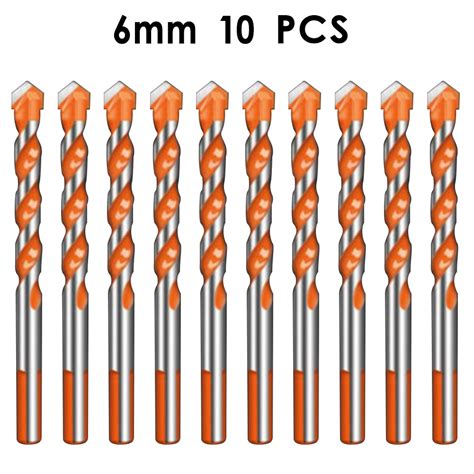 10Pcs Broca Multifuncional 6mm Brocas Multiuso Triângulo De Telha