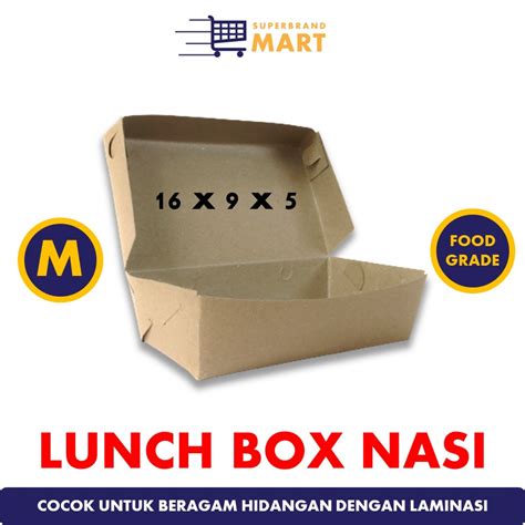 Jual Kotak Nasi Lunch Box Catering Kraft Laminasi Dalam Medium Kotak