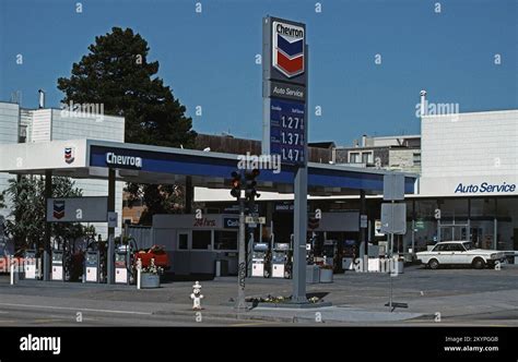 Gas Prices In At A Chevron Gas Station In San Francisco