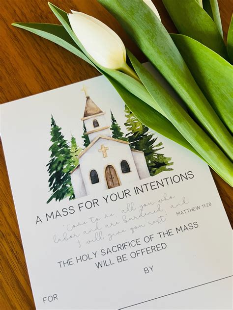 Catholic Mass Intentions Holy Card Printable Etsy