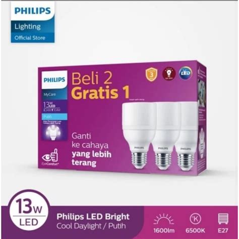 Jual Lampu Philips Led Multipack Mycare Bright 11w 13w E27 Beli 2