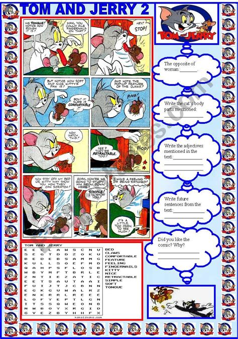 Tom And Jerry Mini Comprehensions Esl Worksheet By Carme 44 Off