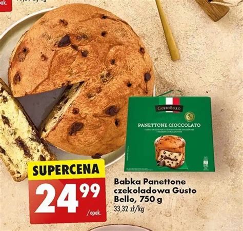 Promocja Babka Panettone Czekoladowa Gusto Bello 750 G W Biedronka