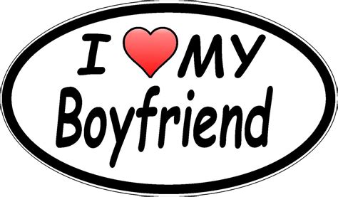 I Love My Boyfriend Decal 3 X 5 Inch Oval Decal Bumper