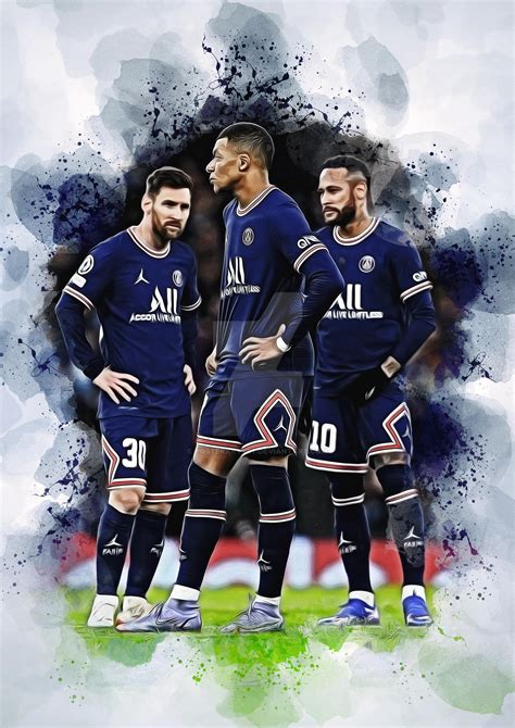 A3 Messi Mbappe Neymar Psg By Posterartyst On Deviantart