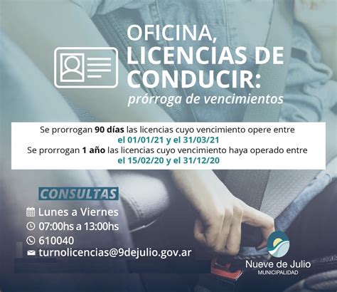 Licencias de conducir prórrogas de vencimiento Diario El 9 de Julio