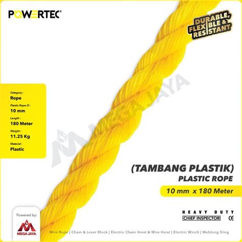 Jual Tali Tambang Plastik Mm X M Plastic Rope Powertec Kuning