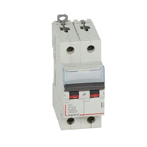 Interruptor termomagnético 2x20A 10kA 230 400V tipo C DIN LEGRAND