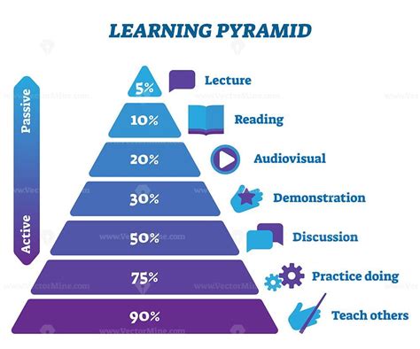 Learning Pyramid Active And Passive Stages Vector Illustration